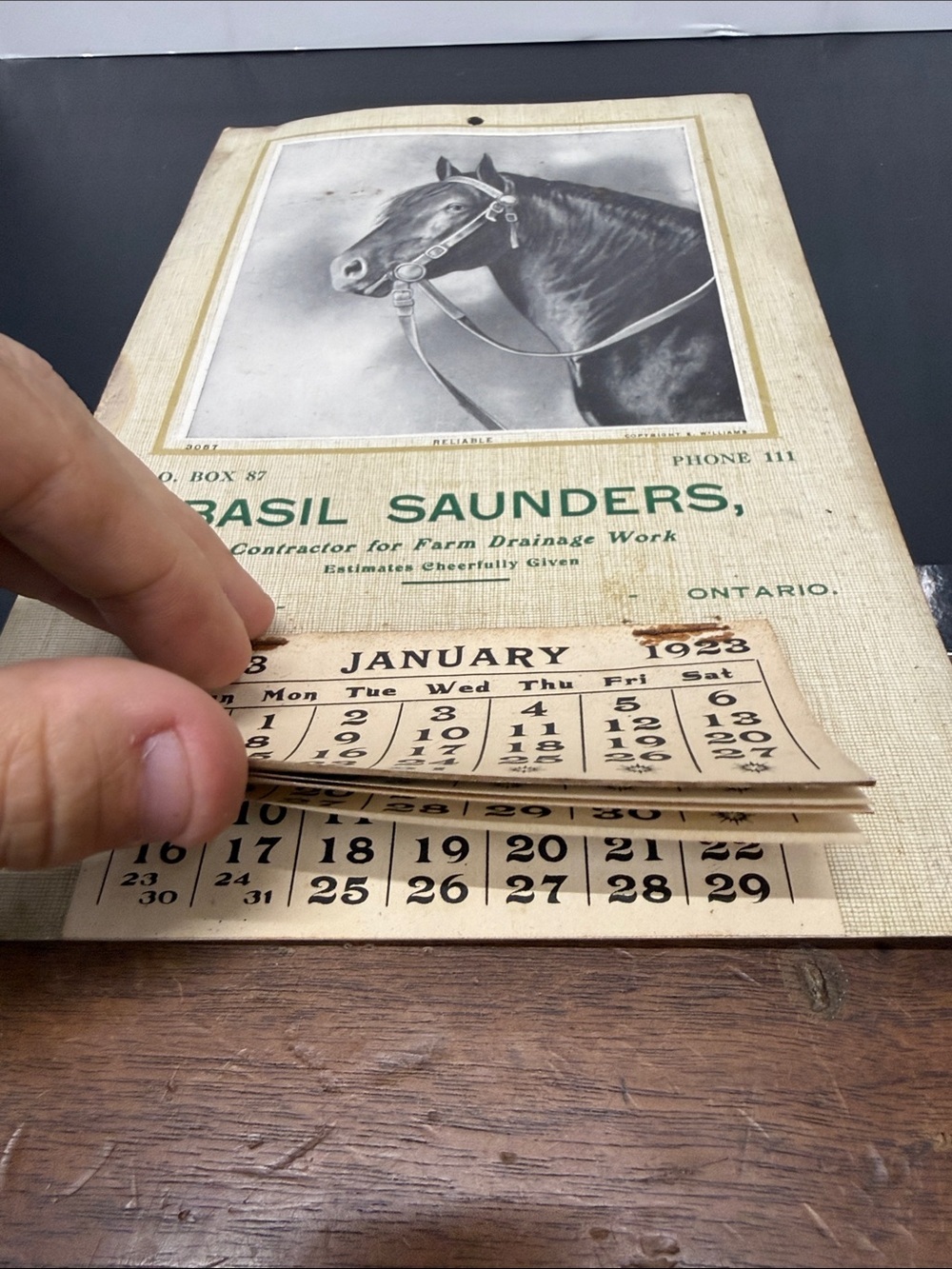 Rare antique advertising calendar 1923 from Watford Ontario - Picture 5 of 6